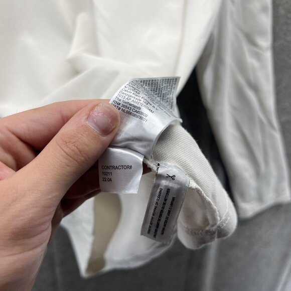 Calvin Klein Shirt Mens Large Cream Long Sleeve Crewneck Cotton Blend Casual - Picture 4 of 12